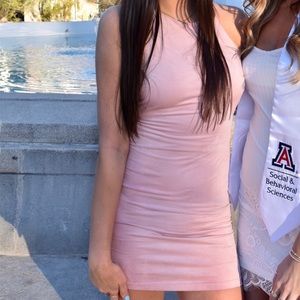Pink suede dress